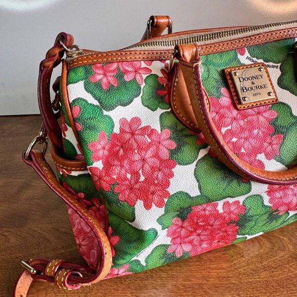 Dooney & Bourke Pink Hydrangea Medium Satchel Purse - Picture 3 of 14